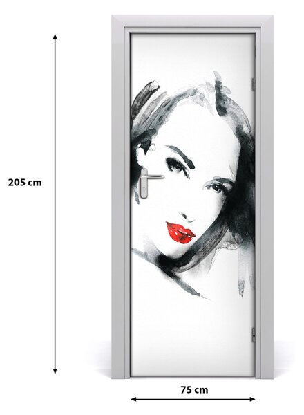 Samolepiace fototapety na dvere žena portrét 75x205 cm