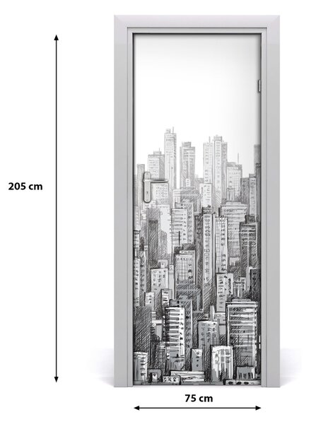 Samolepiace fototapety na dvere mrakodrapy 75x205 cm