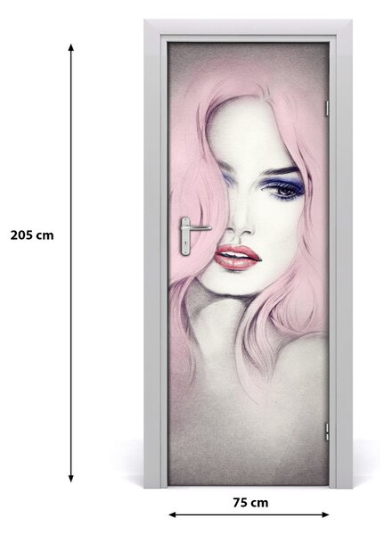 Samolepiace fototapety na dvere abstrakcie žena 75x205 cm
