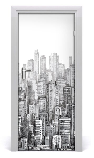 Samolepiace fototapety na dvere mrakodrapy 85x205 cm