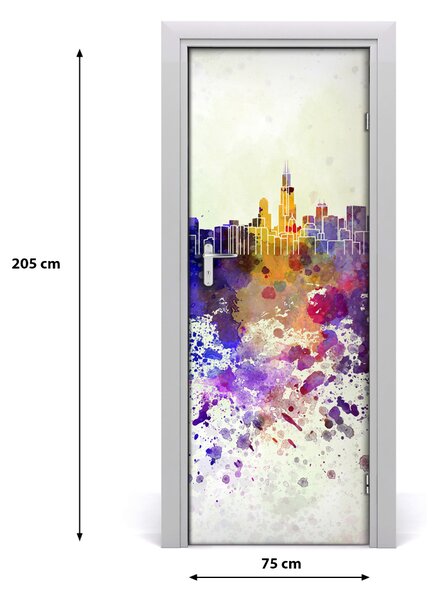 Samolepiace fototapety na dvere farebné Chicago 75x205 cm