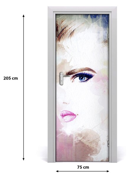 Samolepiace fototapety na dvere abstrakcie žena 75x205 cm