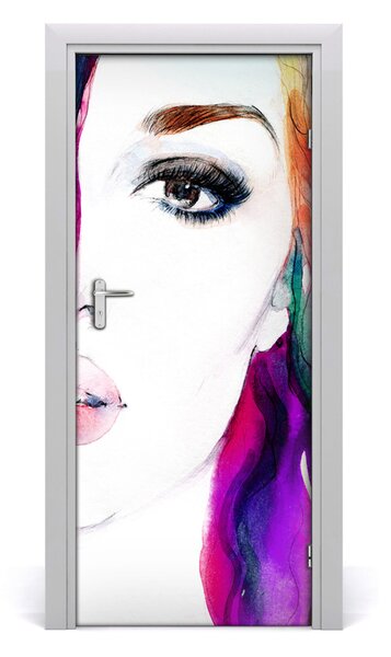 Samolepiace fototapety na dvere abstrakcie žena 85x205 cm