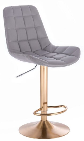 LuxuryForm Barová stolička PARIS na zlatom tanieri - šedá