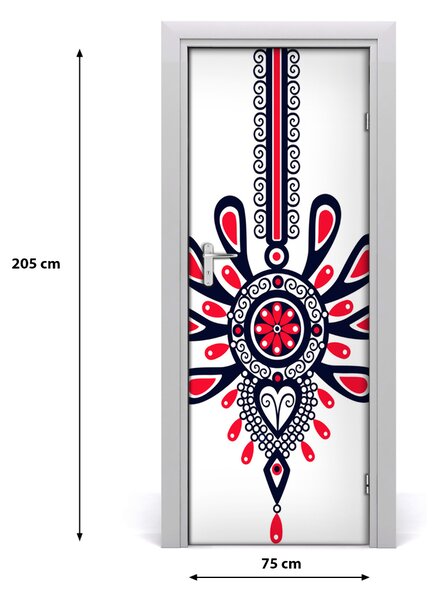 Samolepiace fototapety na dvere Poľský ľudový vzor 75x205 cm
