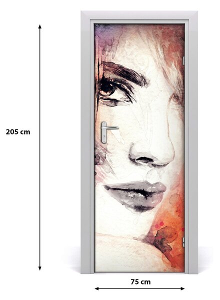 Samolepiace fototapety na dvere abstrakcie žena 75x205 cm