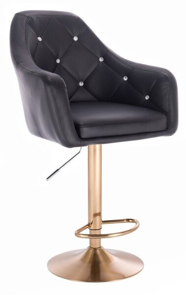 LuxuryForm Barová stolička ROMA na zlatom tanieri - čierna
