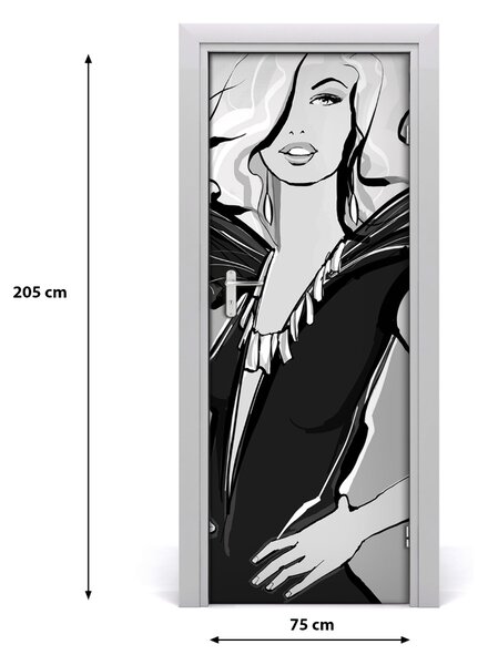 Samolepiace fototapety na dvere ilustrácie móda 75x205 cm
