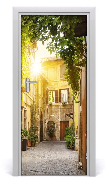 Fototapeta samolepiace na dvere talianskej uličky 85x205 cm