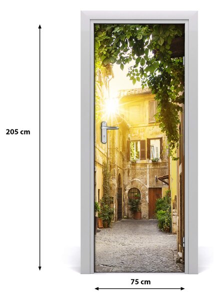 Fototapeta samolepiace na dvere talianskej uličky 75x205 cm