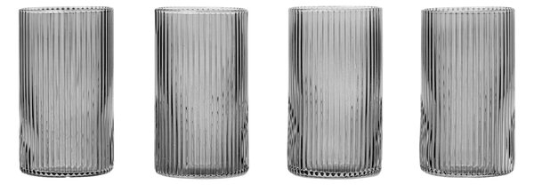 Poháre Ripple Verrines, Smoked Grey, sada 4 kusov – Ferm Living