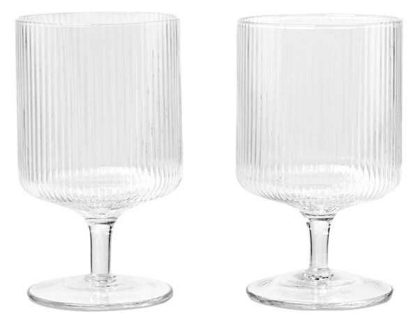 Poháre na víno Ripple, Clear, sada 2 kusov – Ferm Living