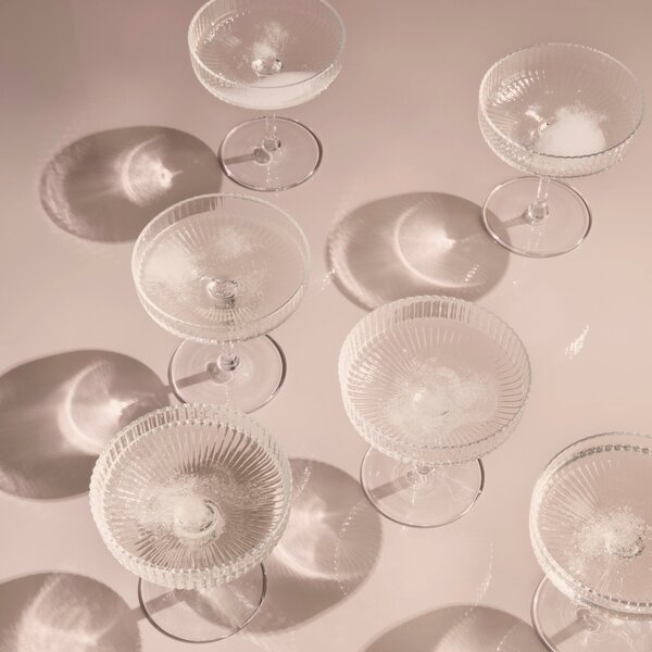 Poháre na šampanské Ripple, Clear, sada 2 kusov – Ferm Living