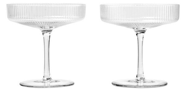 Poháre na šampanské Ripple, Clear, sada 2 kusov – Ferm Living