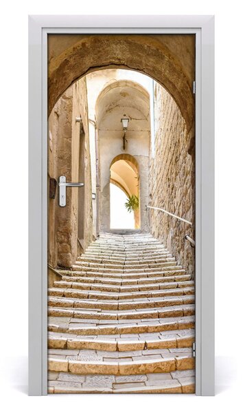 Fototapeta samolepiace na dvere úzke uličky 85x205 cm