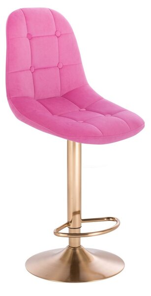 LuxuryForm Barová stolička SAMSON VELUR na zlatom tanieri - ružová