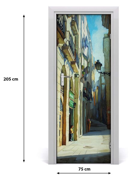 Fototapeta samolepiace na dvere ulica Barcelony 75x205 cm