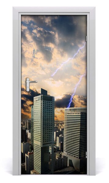 Fototapeta samolepiace dvere búrka Varšava 85x205 cm