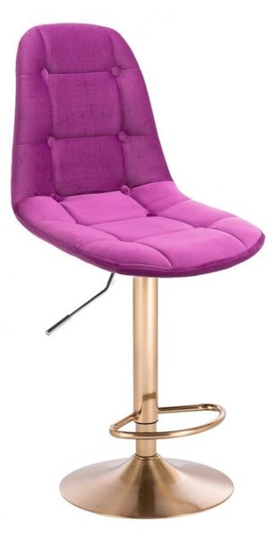 LuxuryForm Barová stolička SAMSON VELUR na zlatom tanieri - fuchsie