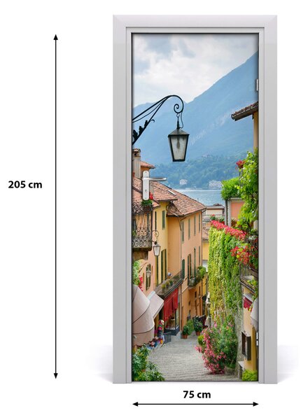 Fototapeta samolepiace na dvere talianskej uličky 75x205 cm