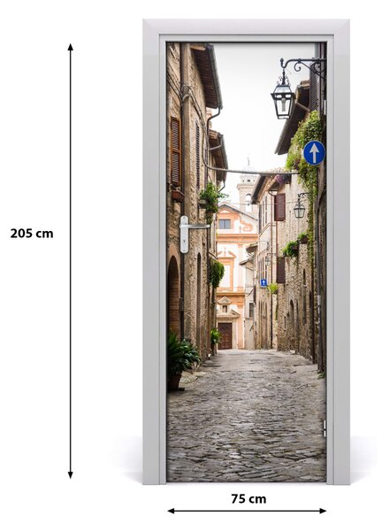 Fototapeta samolepiace na dvere talianskej uličky 75x205 cm