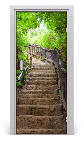 Fototapeta samolepiace na dvere schody v lese 85x205 cm