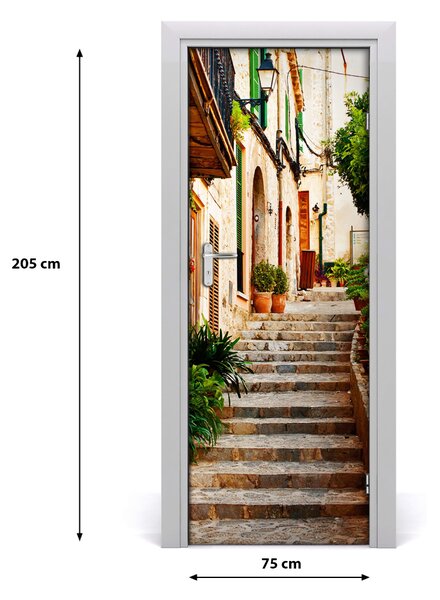 Fototapeta samolepiace dvere španielsko uličky 75x205 cm