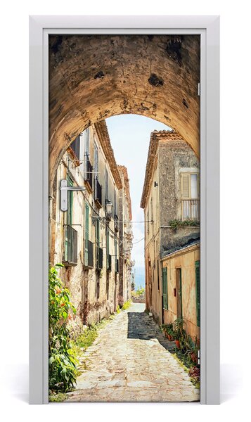 Fototapeta samolepiace na dvere talianskej uličky 85x205 cm