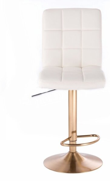 LuxuryForm DESIGN Barová stolička TOLEDO na zlatom tanieri - biela