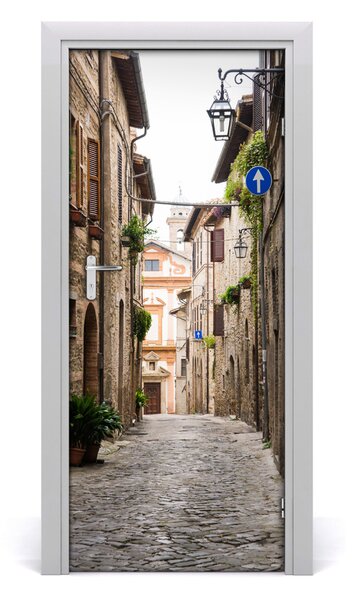 Fototapeta samolepiace na dvere talianskej uličky 85x205 cm