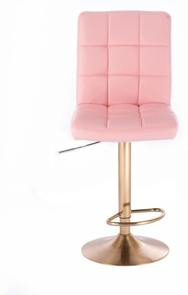 LuxuryForm DESIGN Barová stolička TOLEDO na zlatom tanieri - ružová