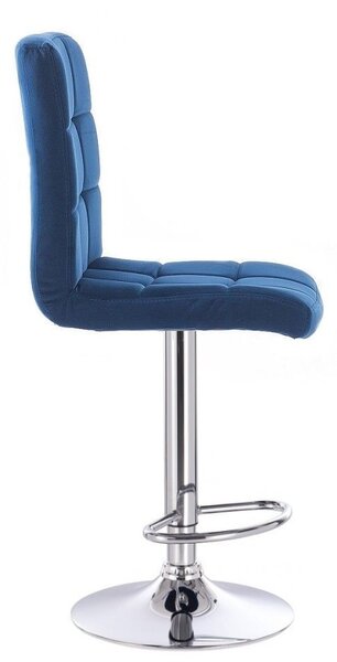 LuxuryForm DESIGN Barová stolička TOLEDO VELUR na striebornom tanieri - modrá