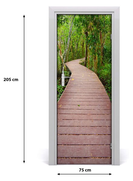 Fototapeta samolepiace dvere chodník džungle 75x205 cm
