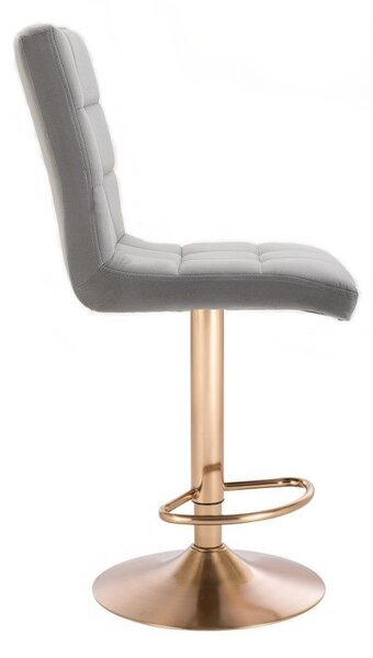 LuxuryForm DESIGN Barová stolička TOLEDO VELUR na zlatom tanieri - svetlo šedá