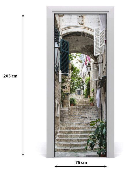 Fototapeta samolepiace dvere Dubrovník uličky 75x205 cm