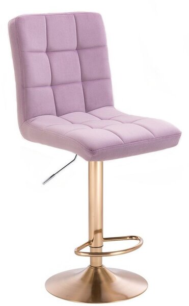 LuxuryForm Barová stolička TOLEDO VELUR na zlatom tanieri - levanduľa