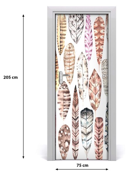 Fototapeta na dvere farebná perá 75x205 cm