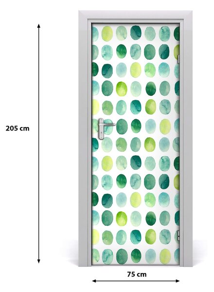 Fototapeta na dvere zelené bodky 75x205 cm