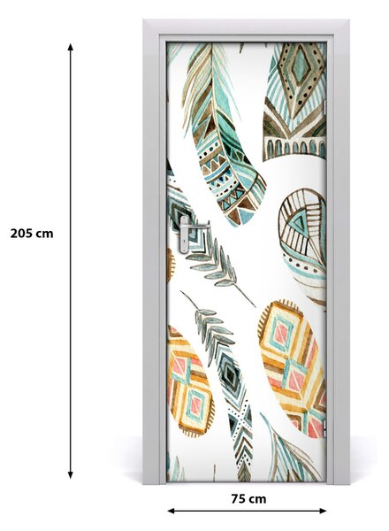 Fototapeta na dvere etnická pera 75x205 cm
