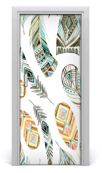 Fototapeta na dvere etnická pera 85x205 cm
