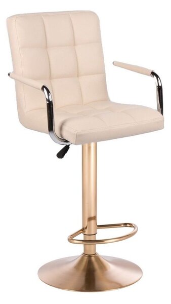 LuxuryForm Barová stolička VERONA na zlatom tanieri - krémová
