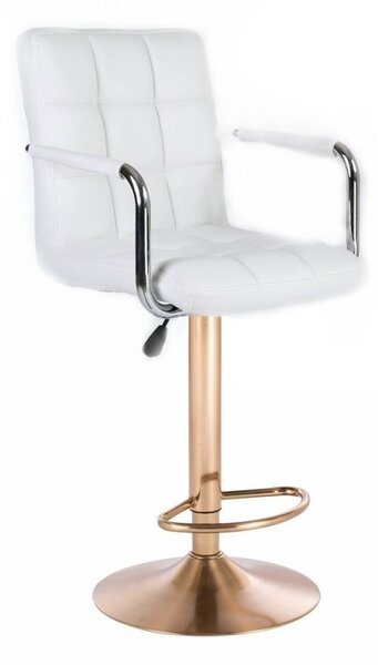 LuxuryForm Barová stolička VERONA na zlatom tanieri - biela