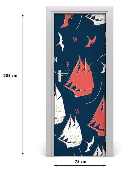 Fototapeta na dvere lode mora vtáky 75x205 cm