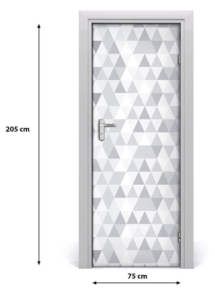 Fototapeta na dvere šedé trojuholníky 75x205 cm
