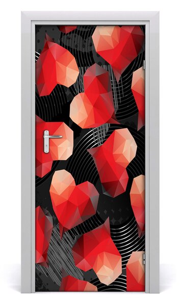 Fototapeta na dvere geometrická srdce 85x205 cm