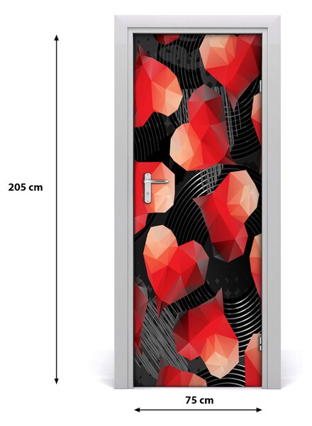 Fototapeta na dvere geometrická srdce 75x205 cm