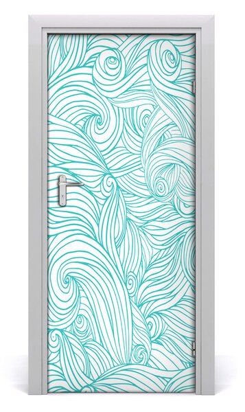 Fototapeta na dvere modré vlny 85x205 cm