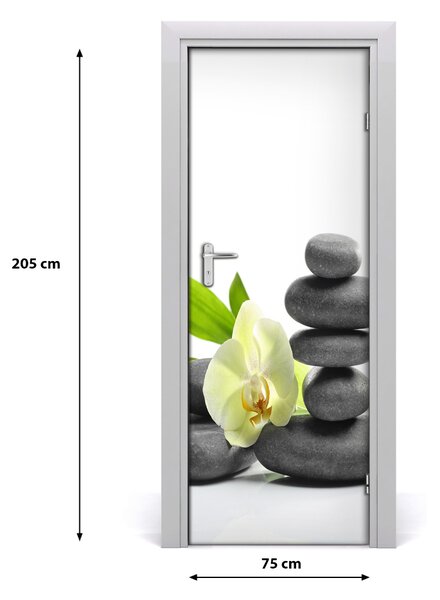 Fototapeta samolepiace Orchidea a kamene 75x205 cm
