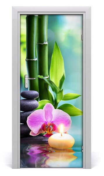 Fototapeta samolepiace Orchidea a bambus 85x205 cm