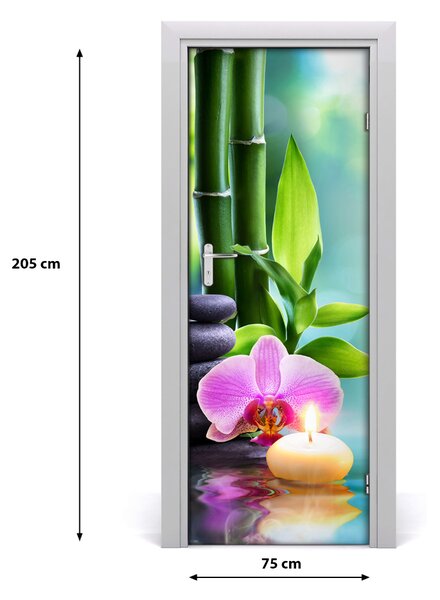 Fototapeta samolepiace Orchidea a bambus 75x205 cm